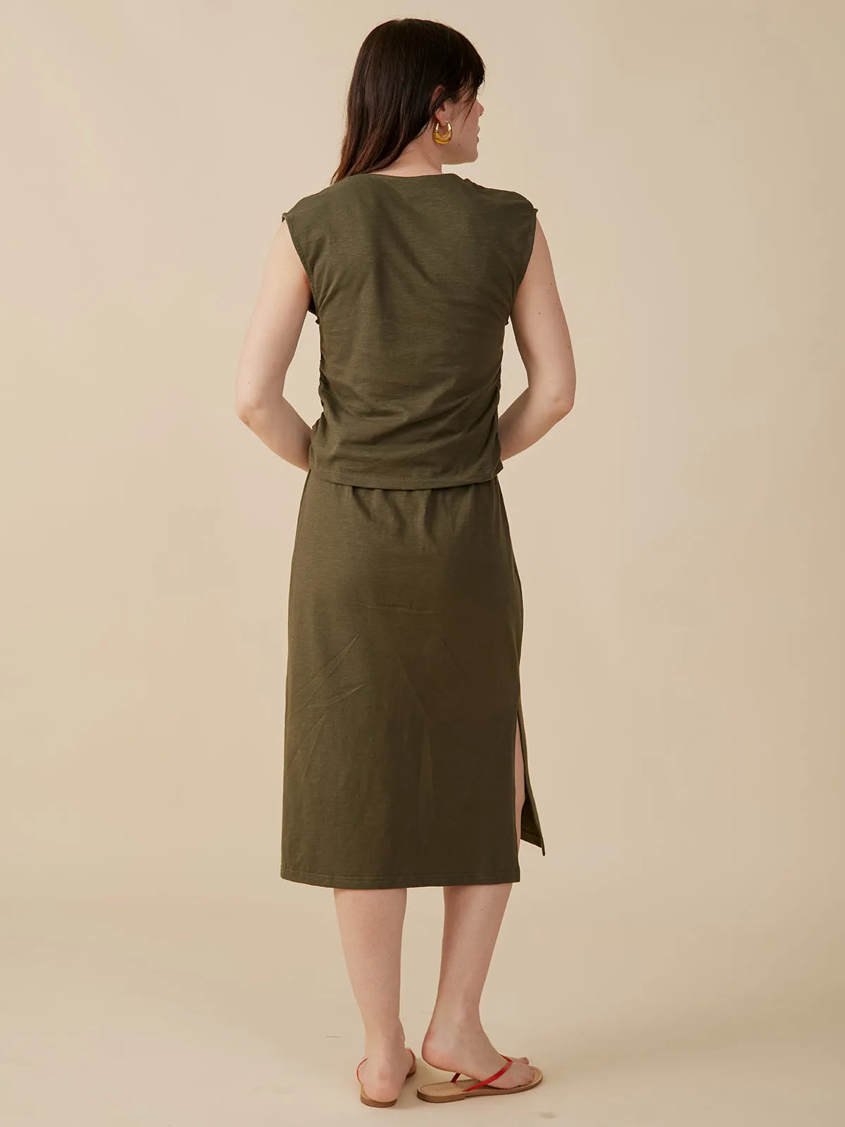Ruched Top - Olive sold by Mata Traders product image thumbnail 5