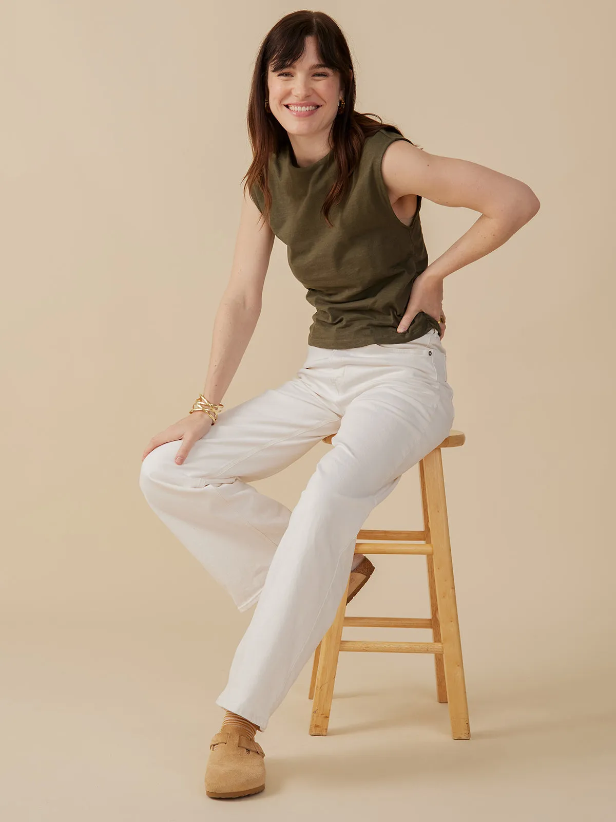 Ruched Top - Olive sold by Mata Traders product image thumbnail 3