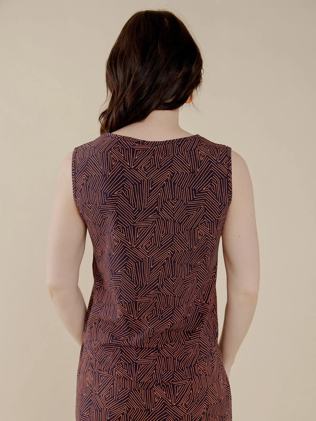 Millie Muscle Tee - Tree Rings Blue sold by Mata Traders product image thumbnail 4