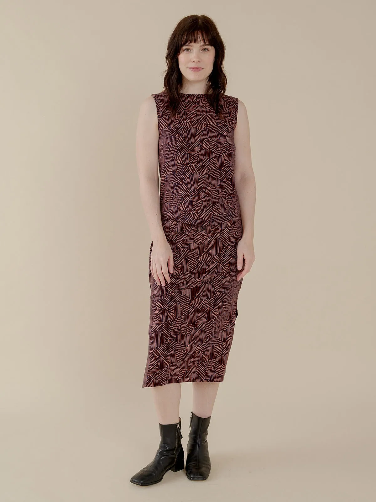 Millie Muscle Tee - Tree Rings Blue sold by Mata Traders product image thumbnail 2