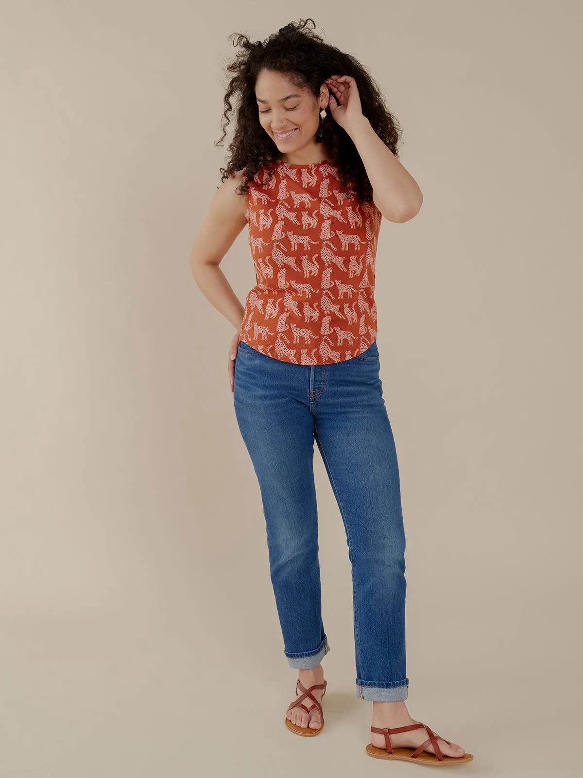 Millie Muscle Tee - Leopard Sienna sold by Mata Traders product image thumbnail 5