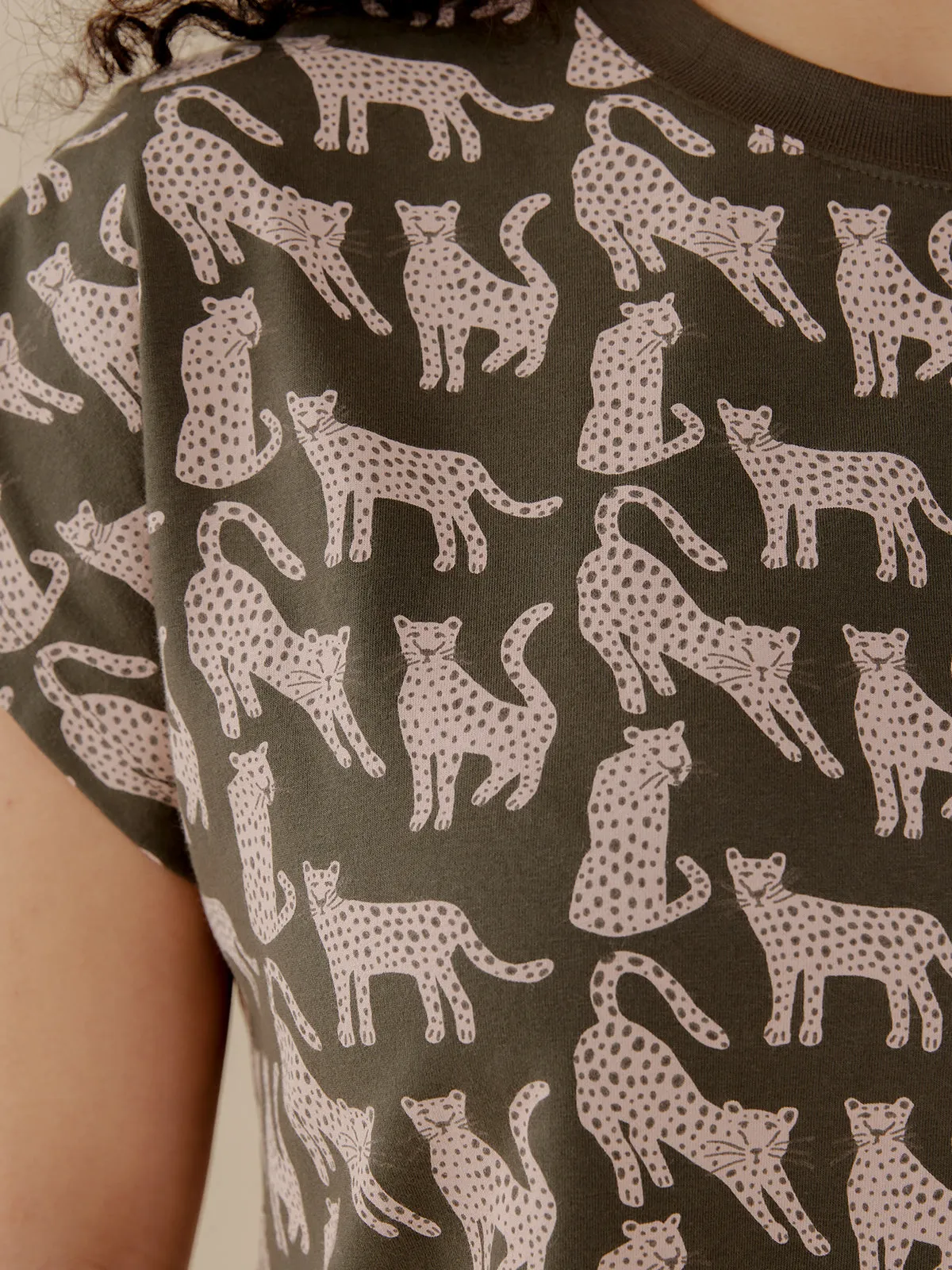 Caitlin Top - Leopard Green sold by Mata Traders product image thumbnail 2