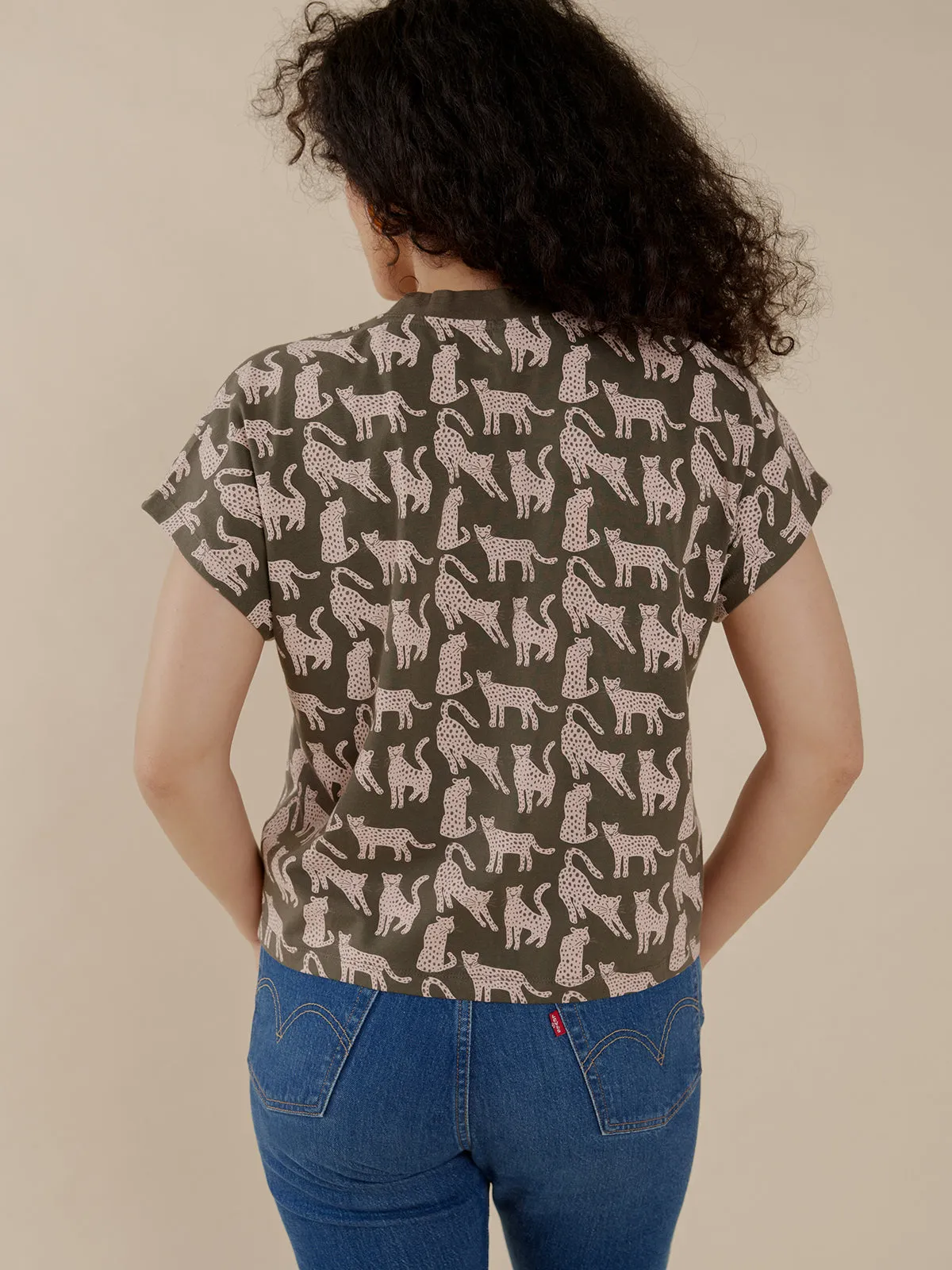 Caitlin Top - Leopard Green sold by Mata Traders product image thumbnail 3