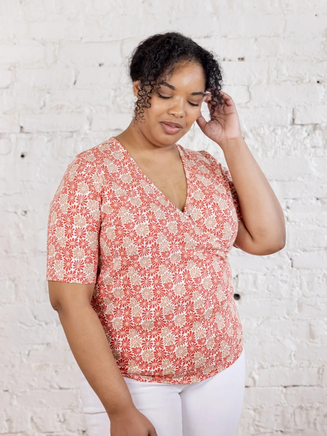 Gianna Plus Size Wrap Top - Matisse Vermillion sold by Mata Traders