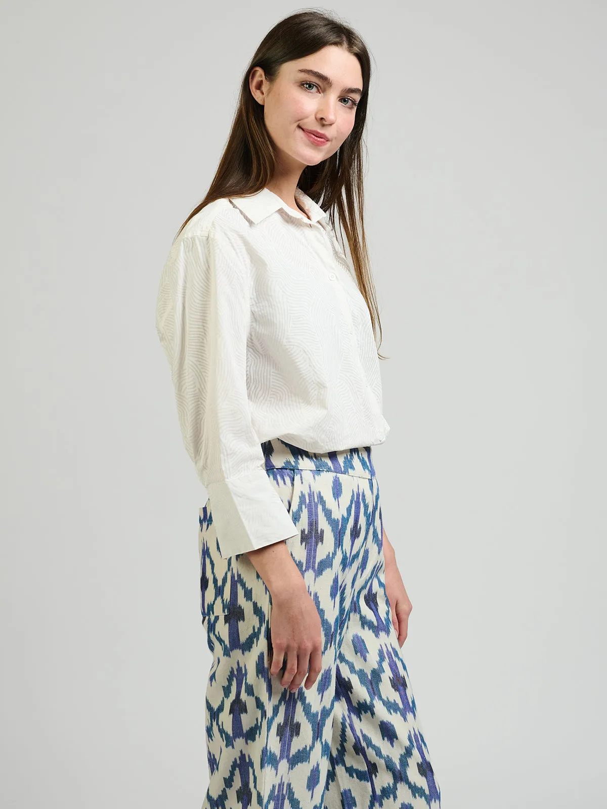 Mae Oversized Shirt - White Waves sold by Mata Traders product image thumbnail 2