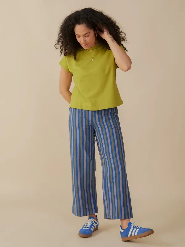 Emmy Drawstring Pant - Lavender Stripe sold by Mata Traders