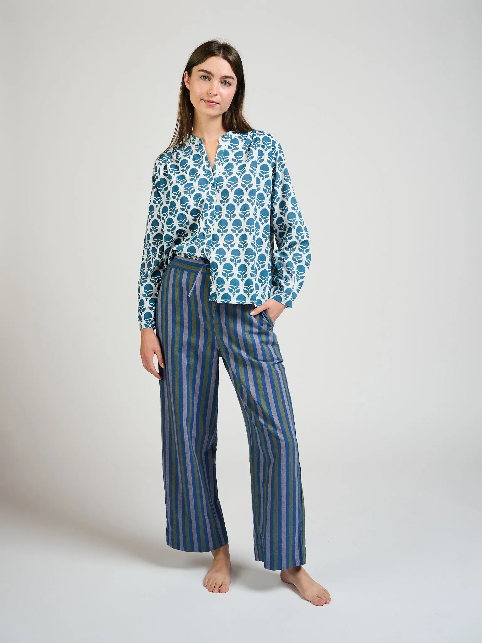 Emmy Drawstring Pant - Lavender Stripe sold by Mata Traders product image thumbnail 5