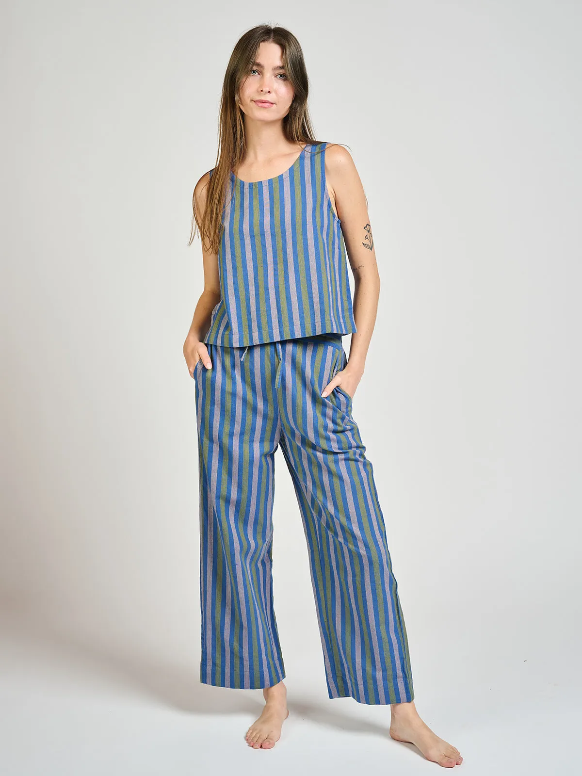 Emmy Drawstring Pant - Lavender Stripe sold by Mata Traders product image thumbnail 2