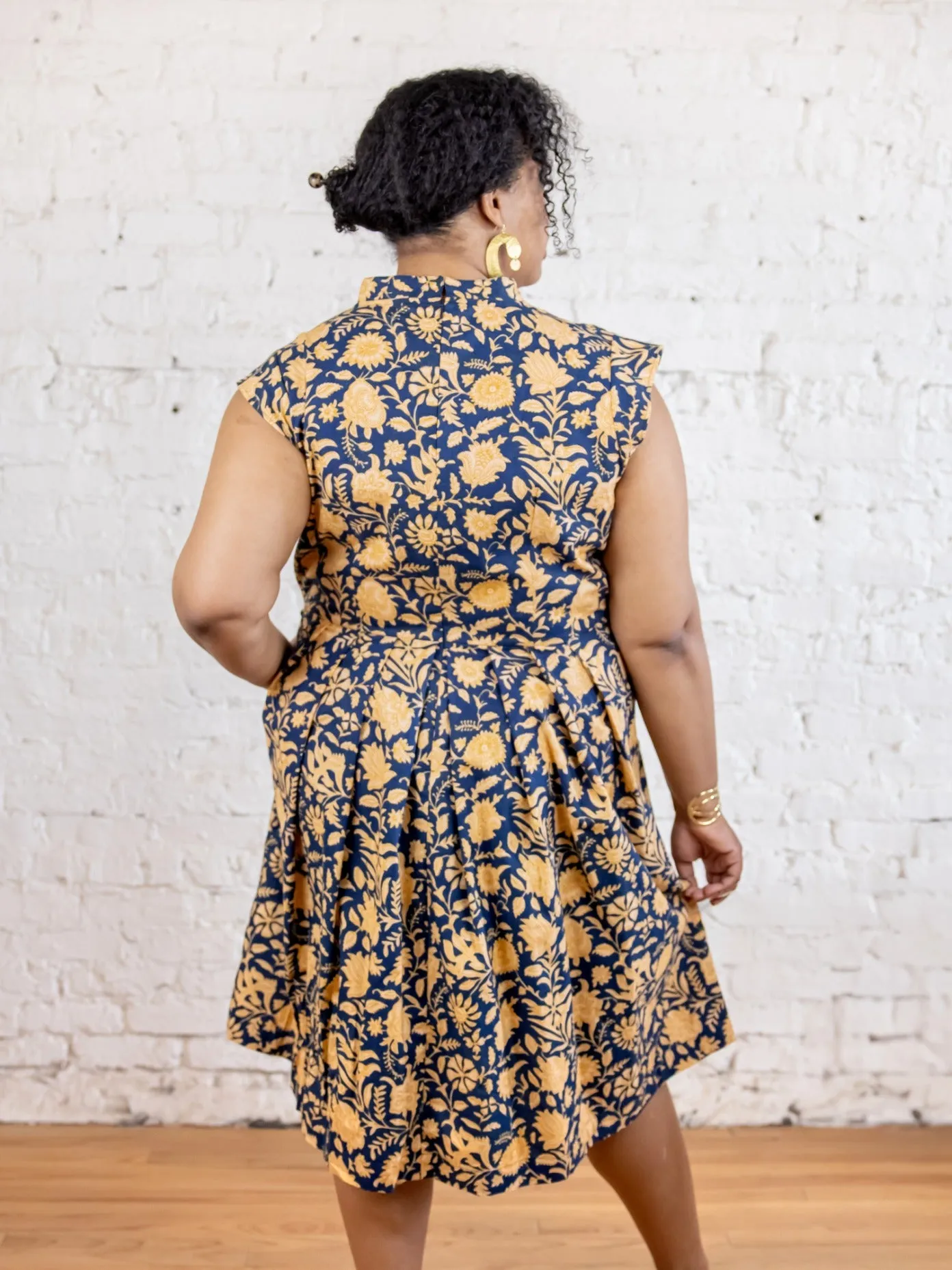 Lucille Plus Size Dress - Navy Botanical sold by Mata Traders product image thumbnail 3