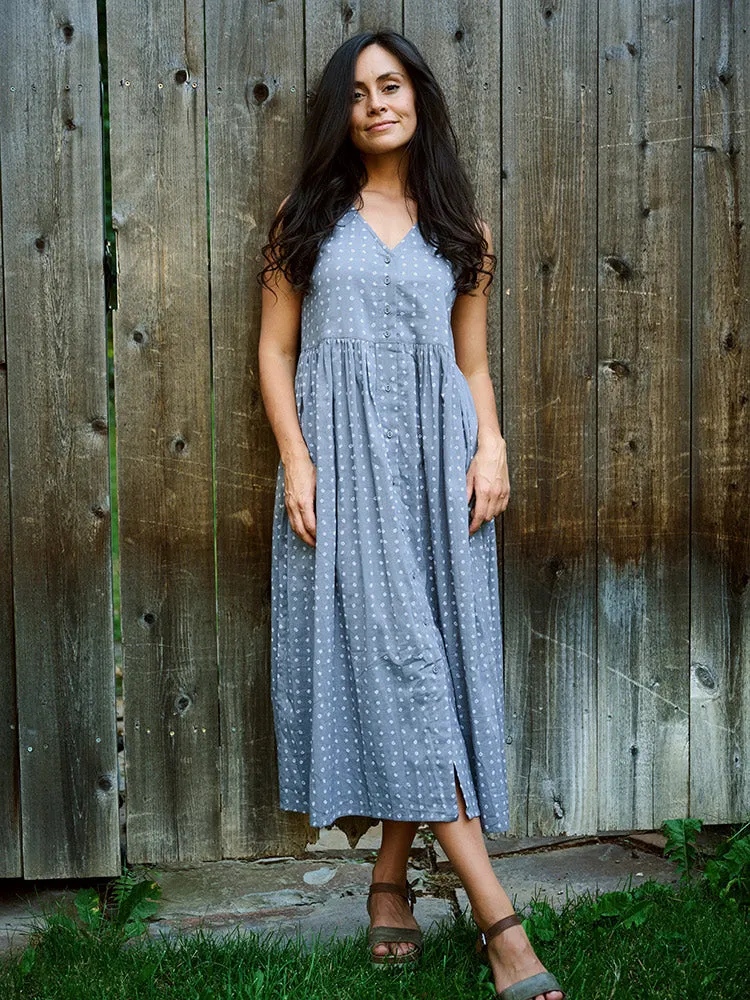Olivia Dress - Slate Blue Dots sold by Mata Traders product image thumbnail 2