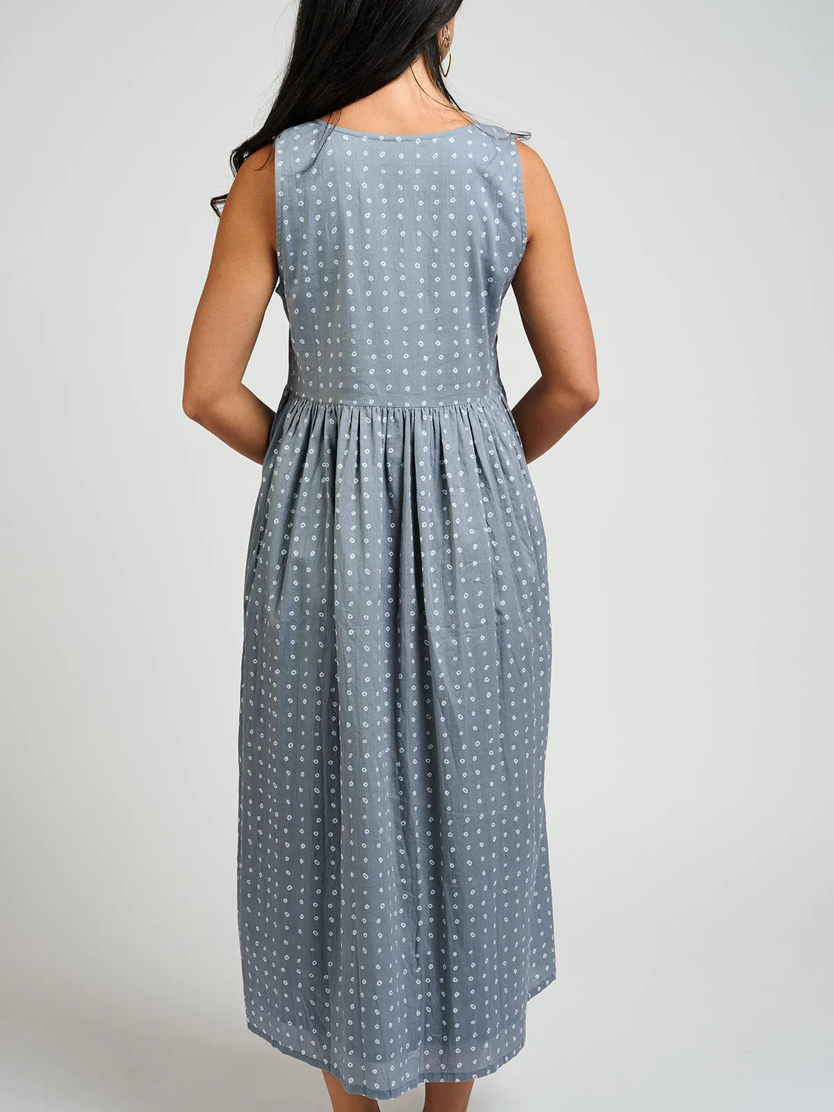 Olivia Dress - Slate Blue Dots sold by Mata Traders product image thumbnail 5