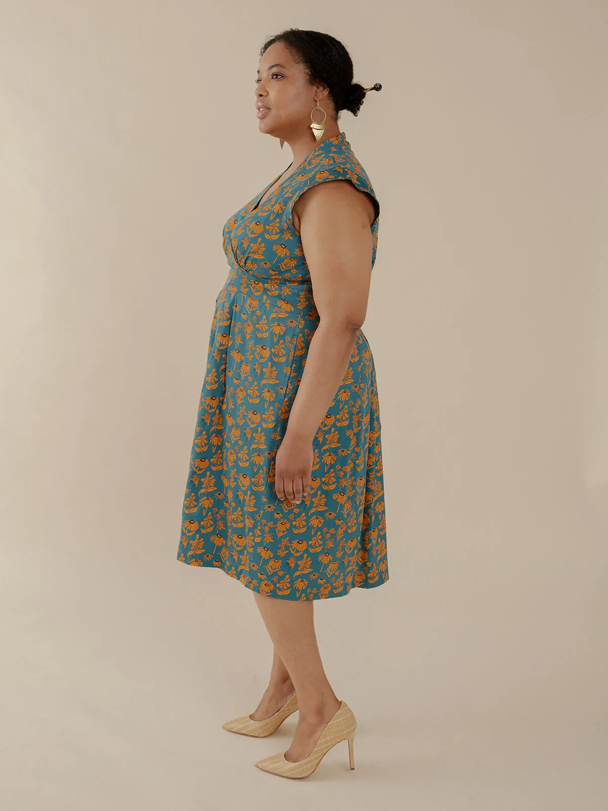 Lucille Plus Size Dress - Teal Floral sold by Mata Traders product image thumbnail 3