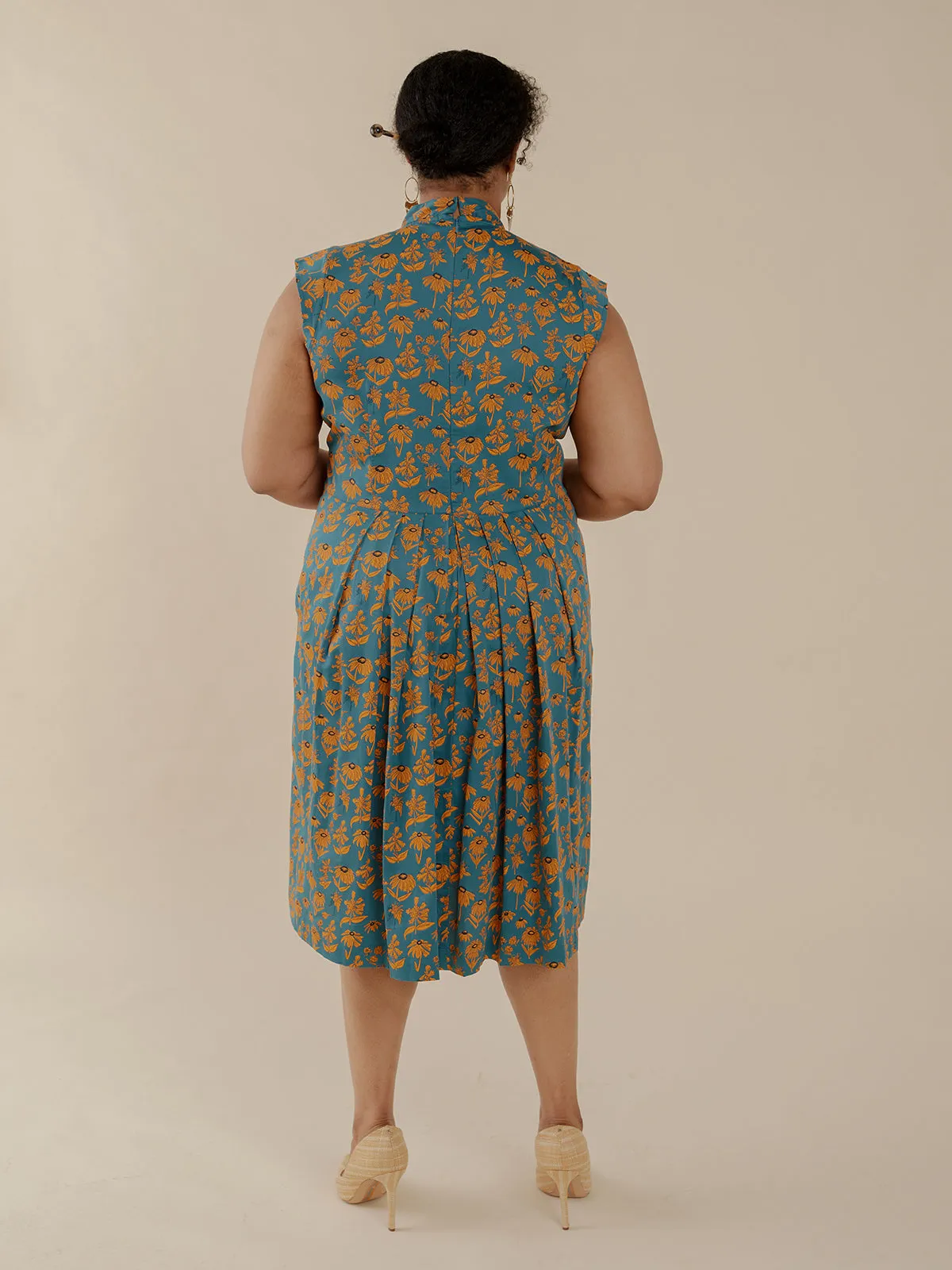 Lucille Plus Size Dress - Teal Floral sold by Mata Traders product image thumbnail 4