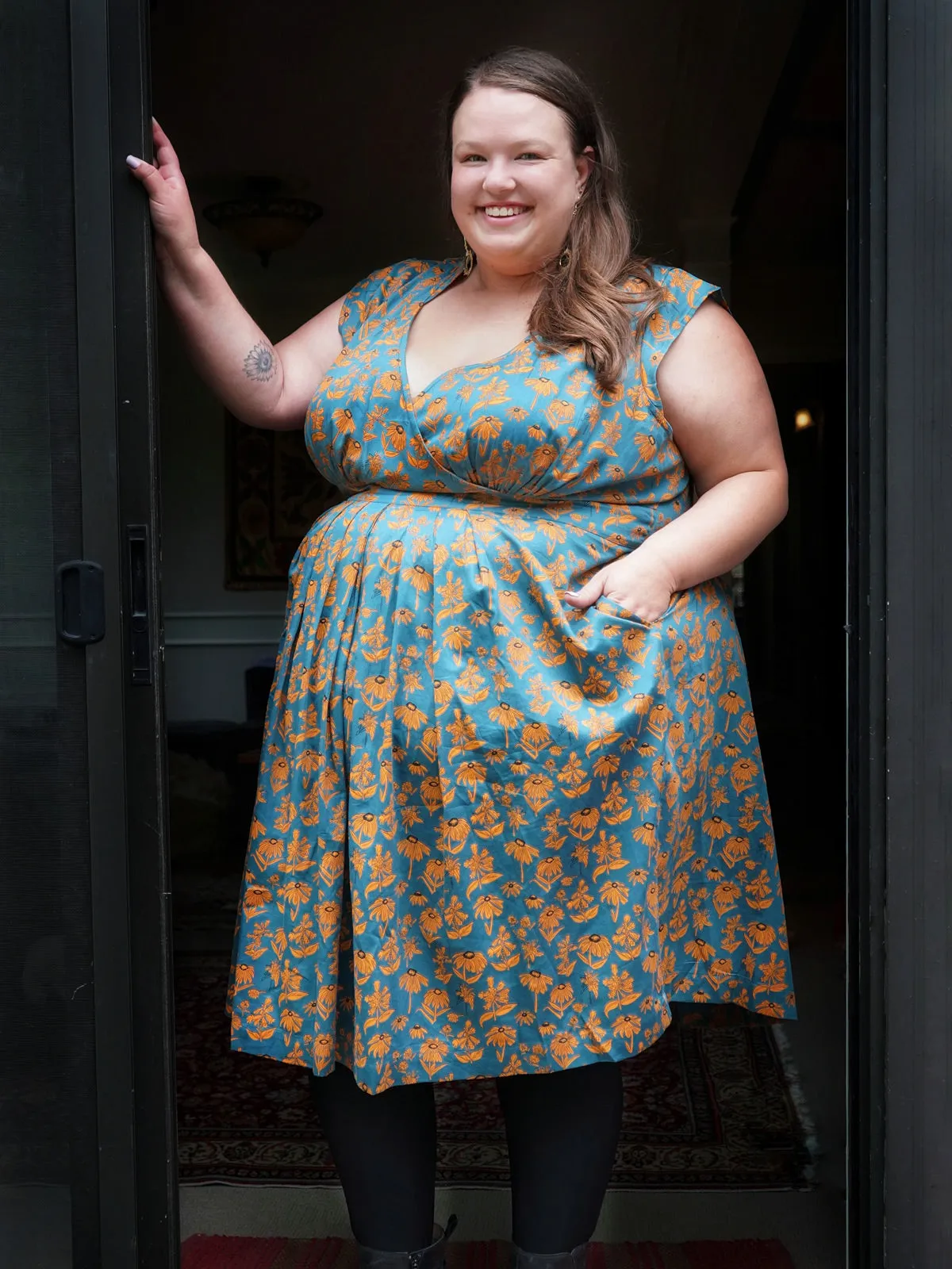Lucille Plus Size Dress - Teal Floral sold by Mata Traders product image thumbnail 5