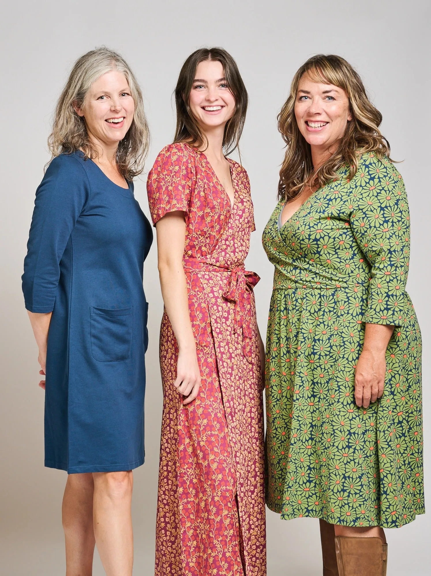 Callie 3/4 Sleeve Plus Size Wrap Dress - Olive Floral sold by Mata Traders product image thumbnail 5