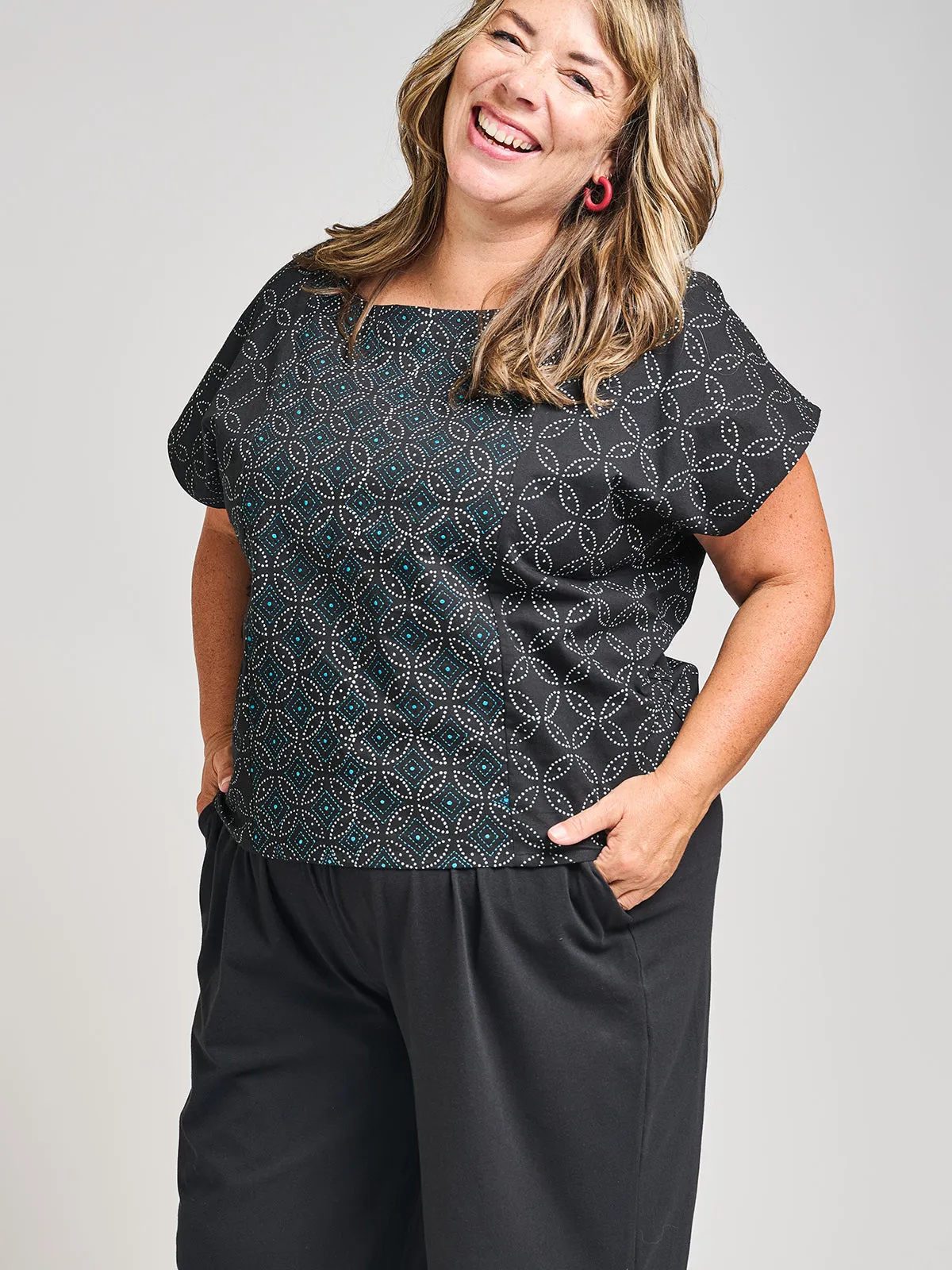 Cara Plus Size Top - Ikigai Black sold by Mata Traders