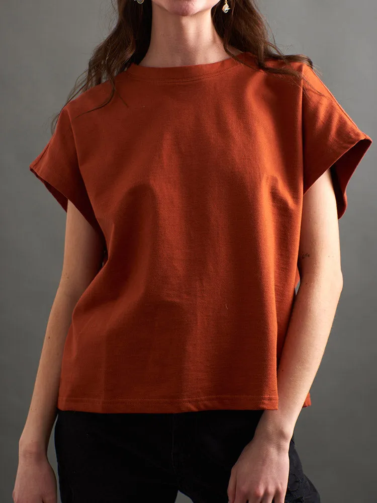 Caitlin Top - Loop Knit Clay sold by Mata Traders