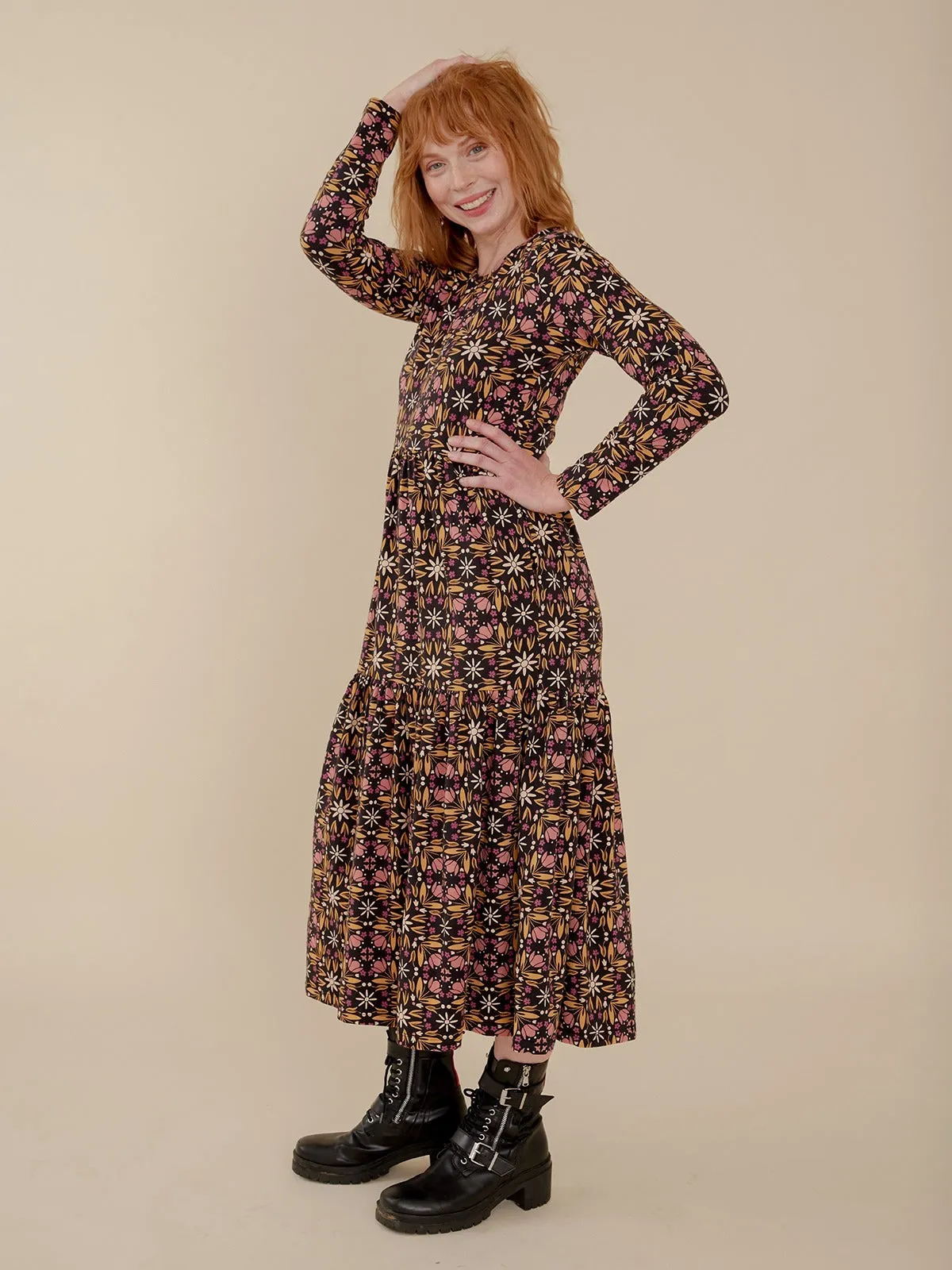 Mirah Tiered Dress - Mauve Tile sold by Mata Traders product image thumbnail 4