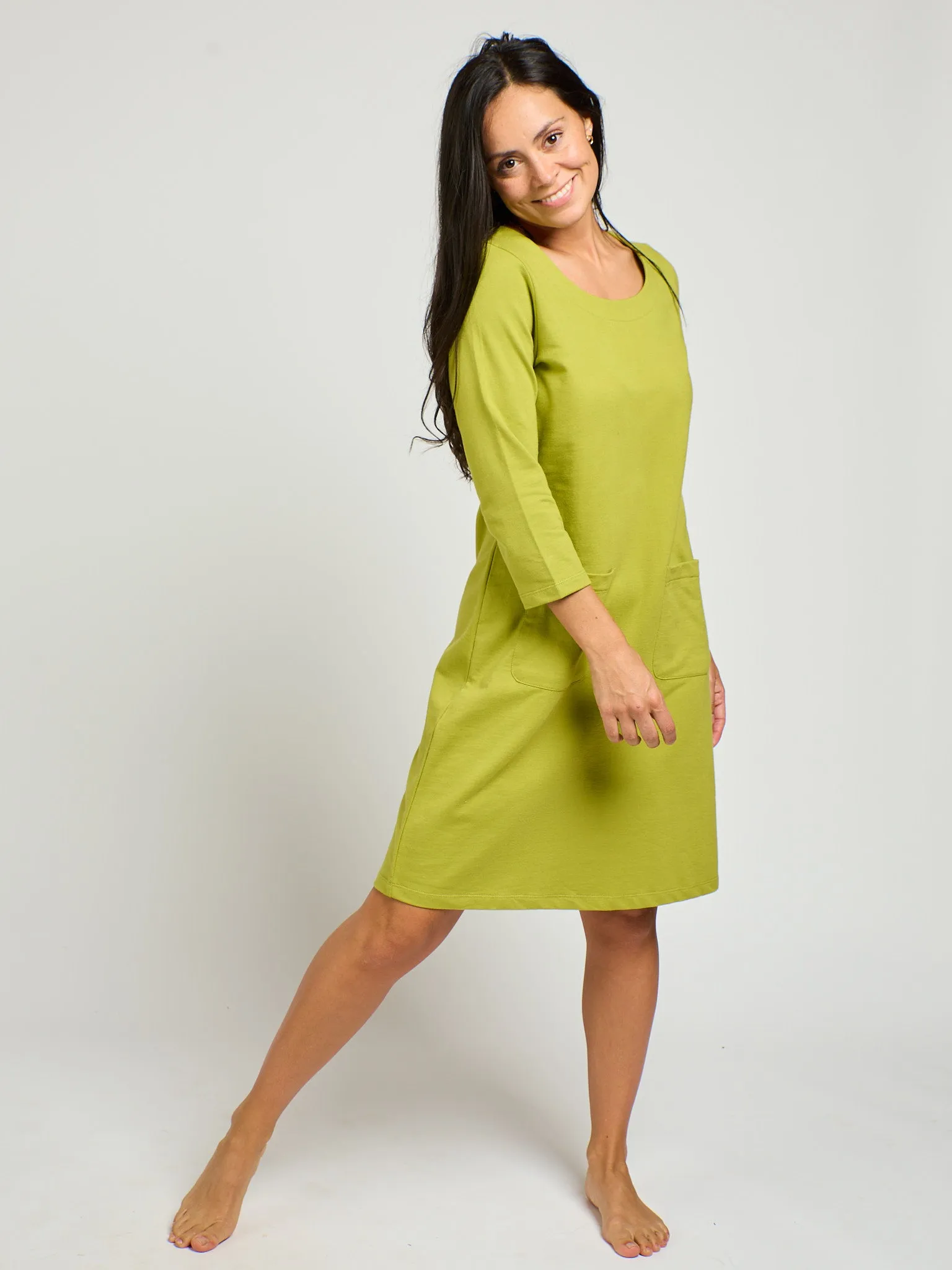 Sylvan Shift Dress - Loop Knit Moss sold by Mata Traders