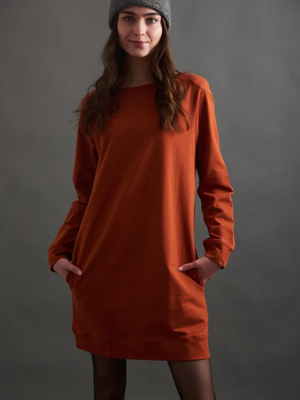 Sweatshirt Dress - Loop Knit Clay made by Mata Traders