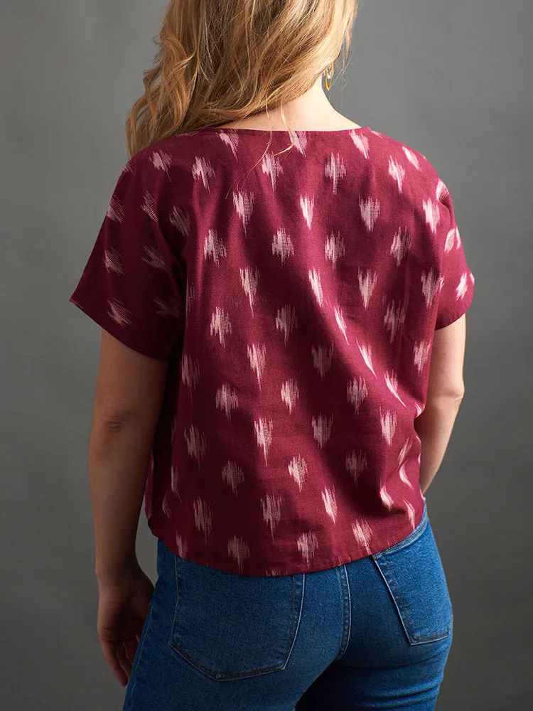 Dana Top - Garnet Ikat sold by Mata Traders product image thumbnail 5