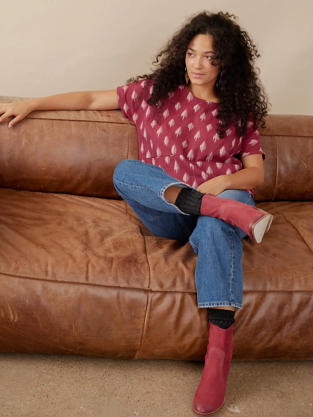 Dana Top - Garnet Ikat sold by Mata Traders product image thumbnail 3