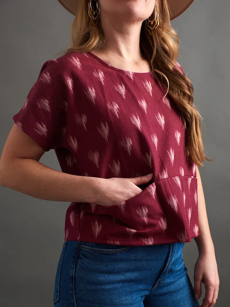 Dana Top - Garnet Ikat sold by Mata Traders product image thumbnail 4