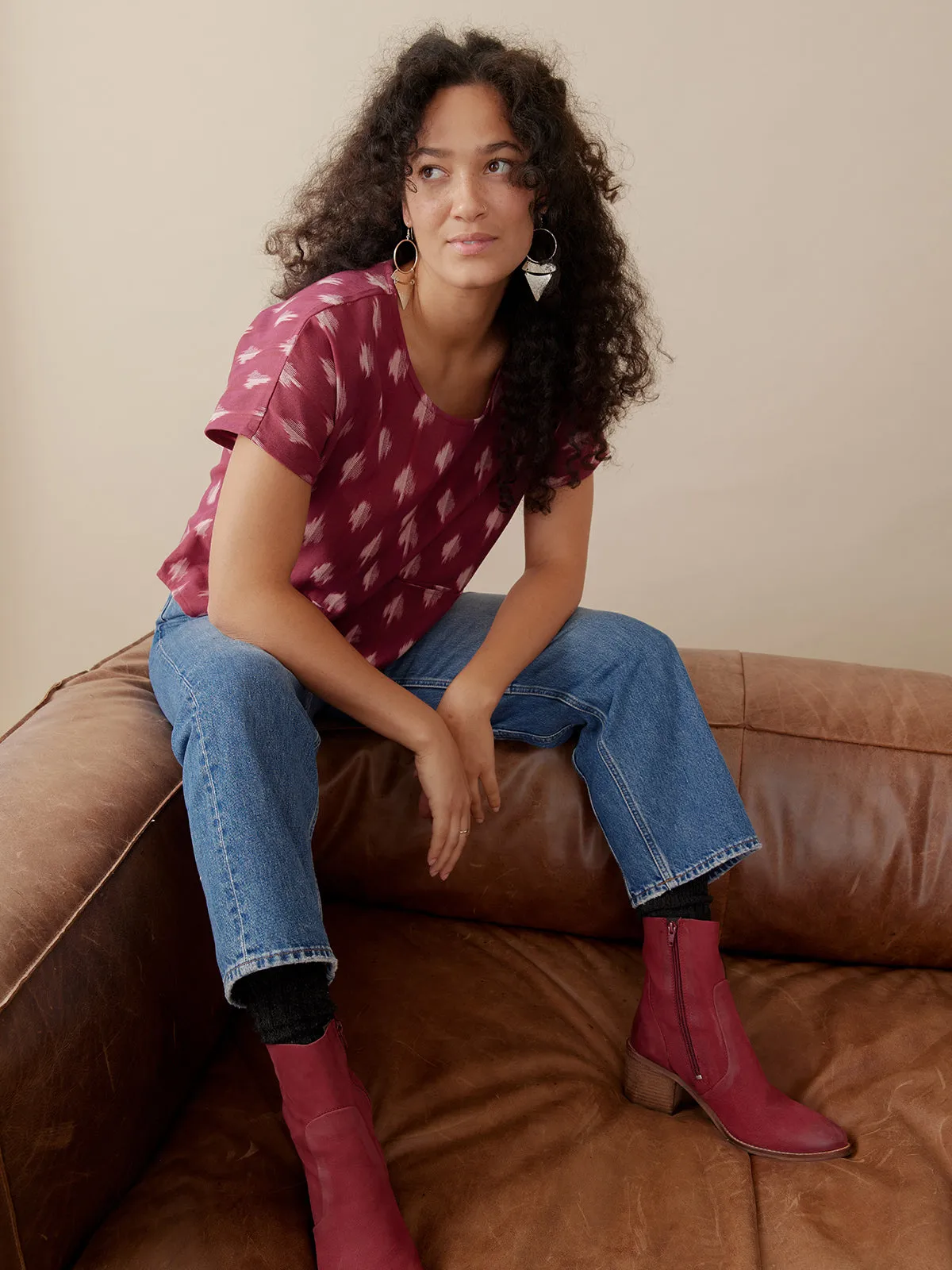 Dana Top - Garnet Ikat sold by Mata Traders product image thumbnail 2