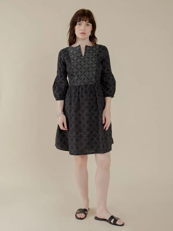 Fiona Dress - Ikigai Black made by Mata Traders