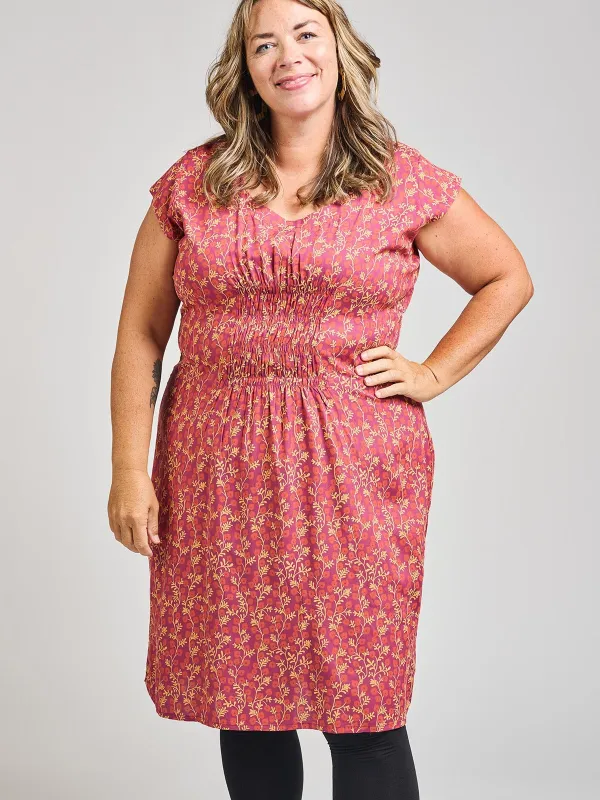 Artsy Traveler Plus Size Dress - Berry Poppy sold by Mata Traders