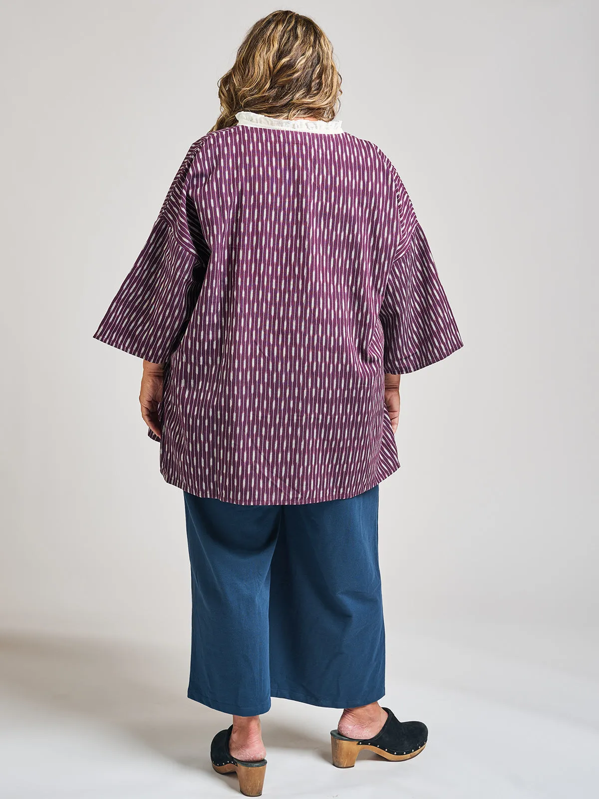Relaxed Plus Size Jacket - Plum Ikat sold by Mata Traders product image thumbnail 4
