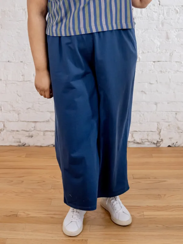 Fae Wide Leg Plus Size Pant - Loop Knit Blue sold by Mata Traders