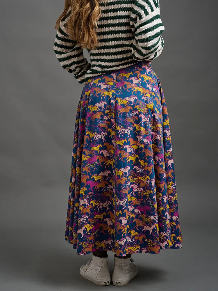 Lucinda Maxi Skirt - Blue Horses sold by Mata Traders product image thumbnail 4