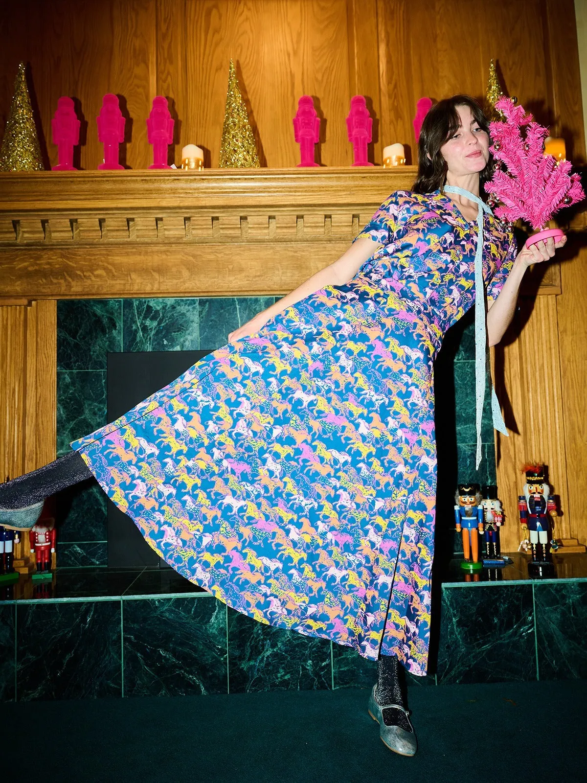 Lucinda Maxi Skirt - Blue Horses sold by Mata Traders