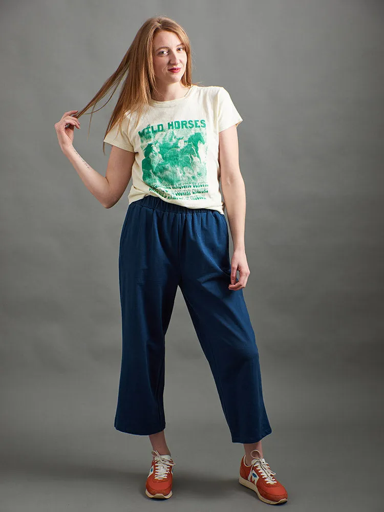 Fae Wide-Leg Pant - Loop Knit Blue sold by Mata Traders product image thumbnail 4