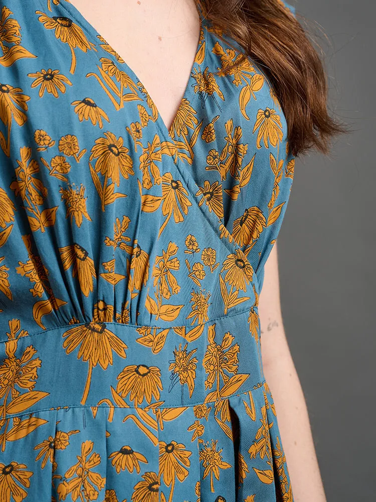 Lucille Dress - Teal Floral sold by Mata Traders product image thumbnail 5