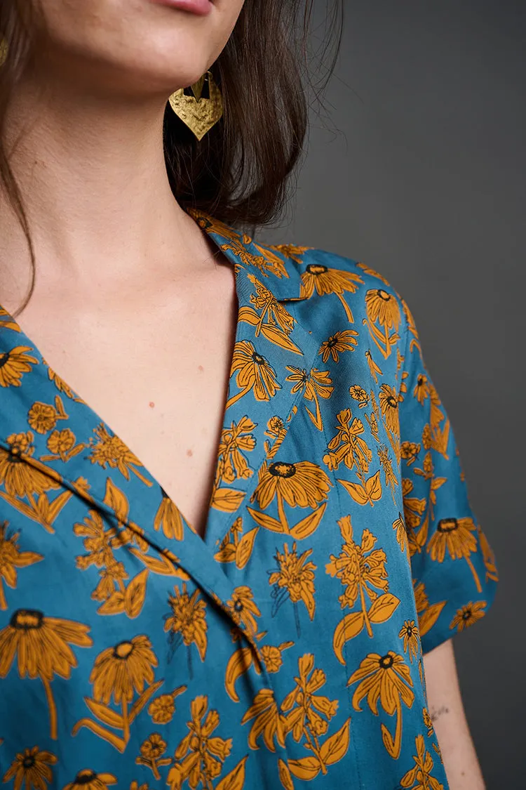 Camp Shirt - Teal Floral sold by Mata Traders product image thumbnail 3