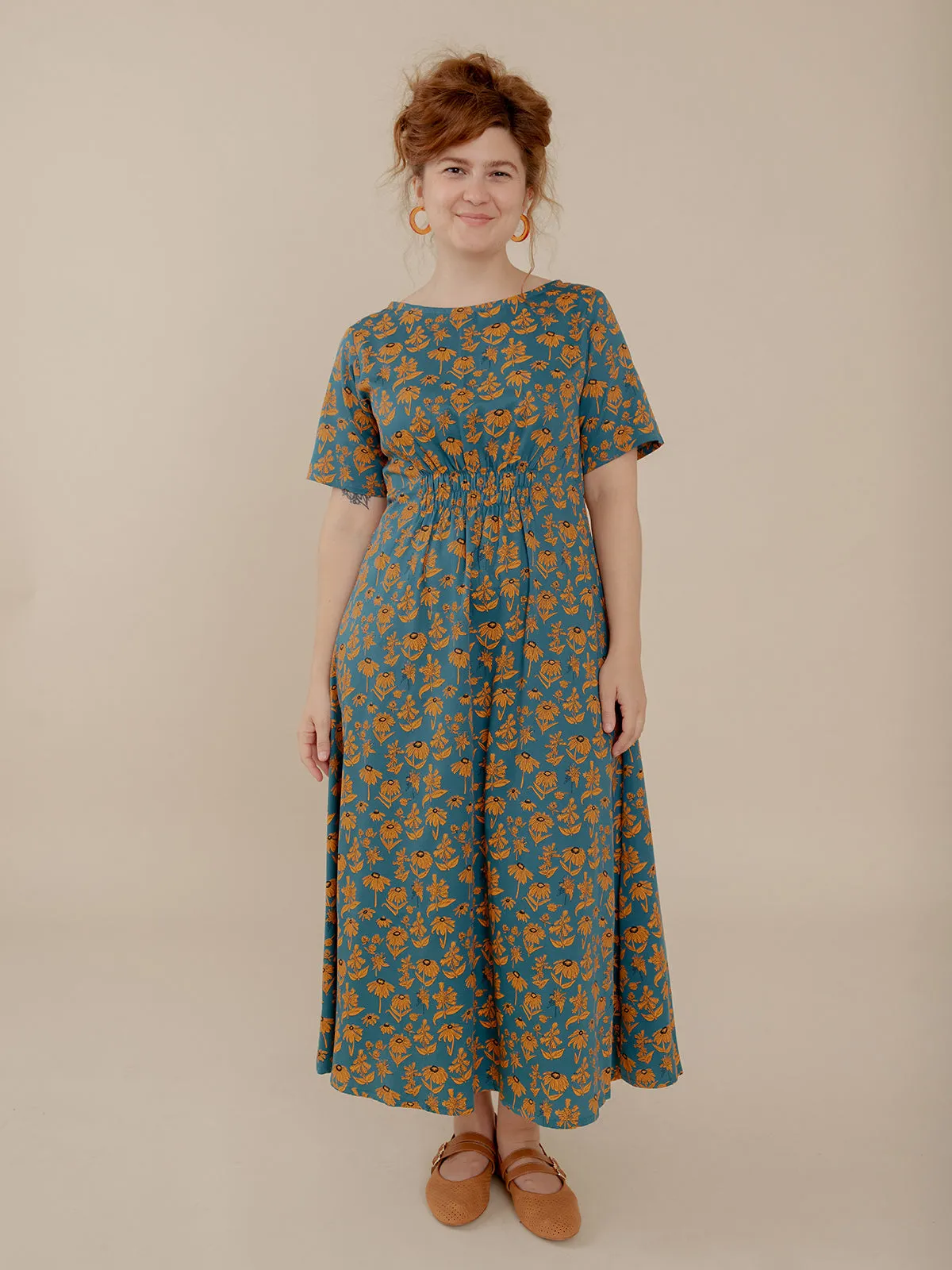 Artsy Traveler Midi Dress - Teal Floral sold by Mata Traders product image thumbnail 2