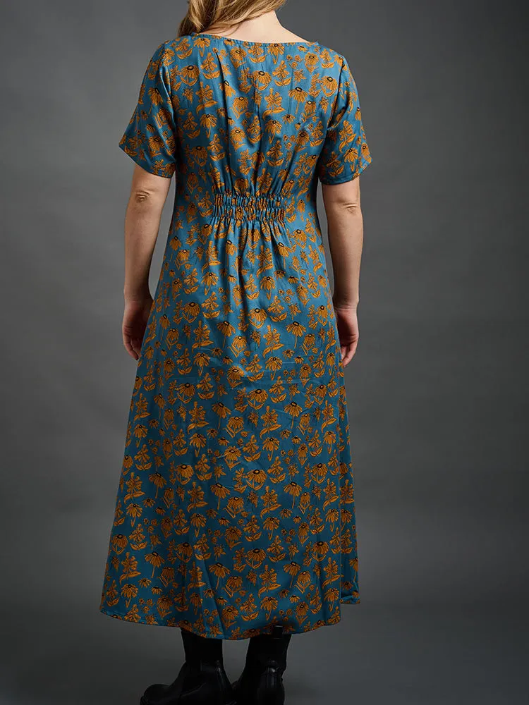 Artsy Traveler Midi Dress - Teal Floral sold by Mata Traders product image thumbnail 5