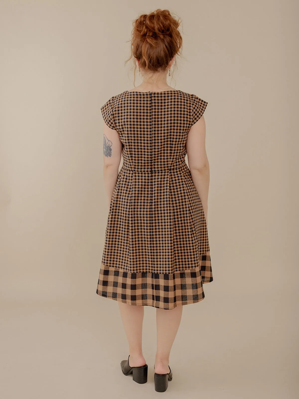 Devonshire Dress - Black and Tan Small Gingham sold by Mata Traders product image thumbnail 5