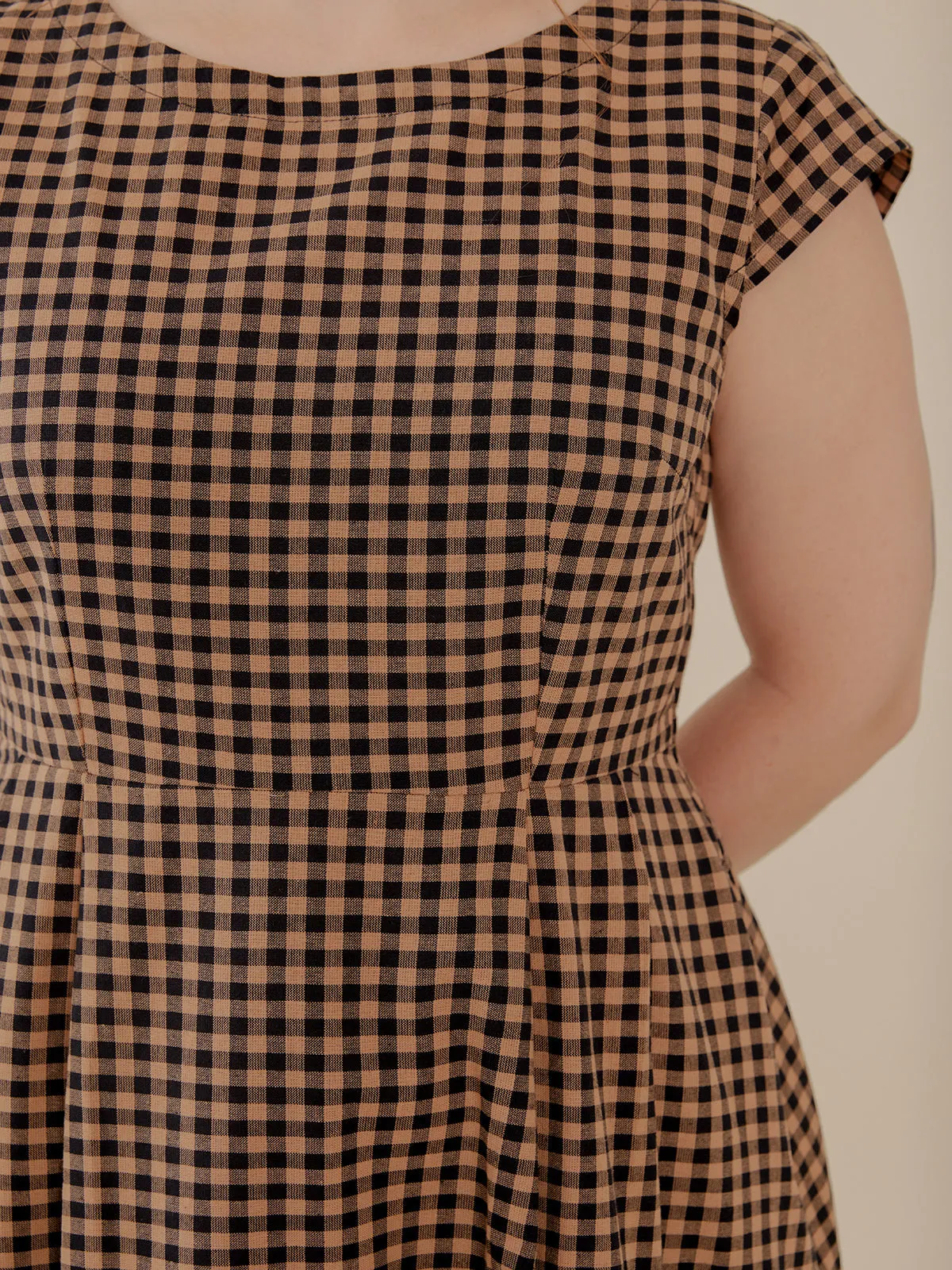 Devonshire Dress - Black and Tan Small Gingham sold by Mata Traders product image thumbnail 3