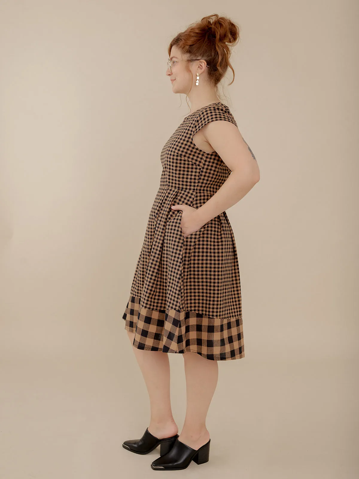 Devonshire Dress - Black and Tan Small Gingham sold by Mata Traders product image thumbnail 4