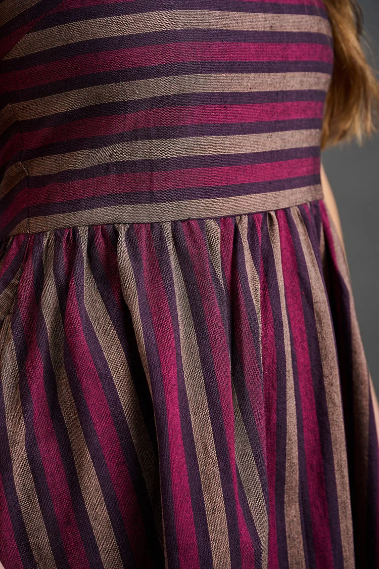 Rupi Square Neck Dress - Berry Stripe sold by Mata Traders product image thumbnail 5