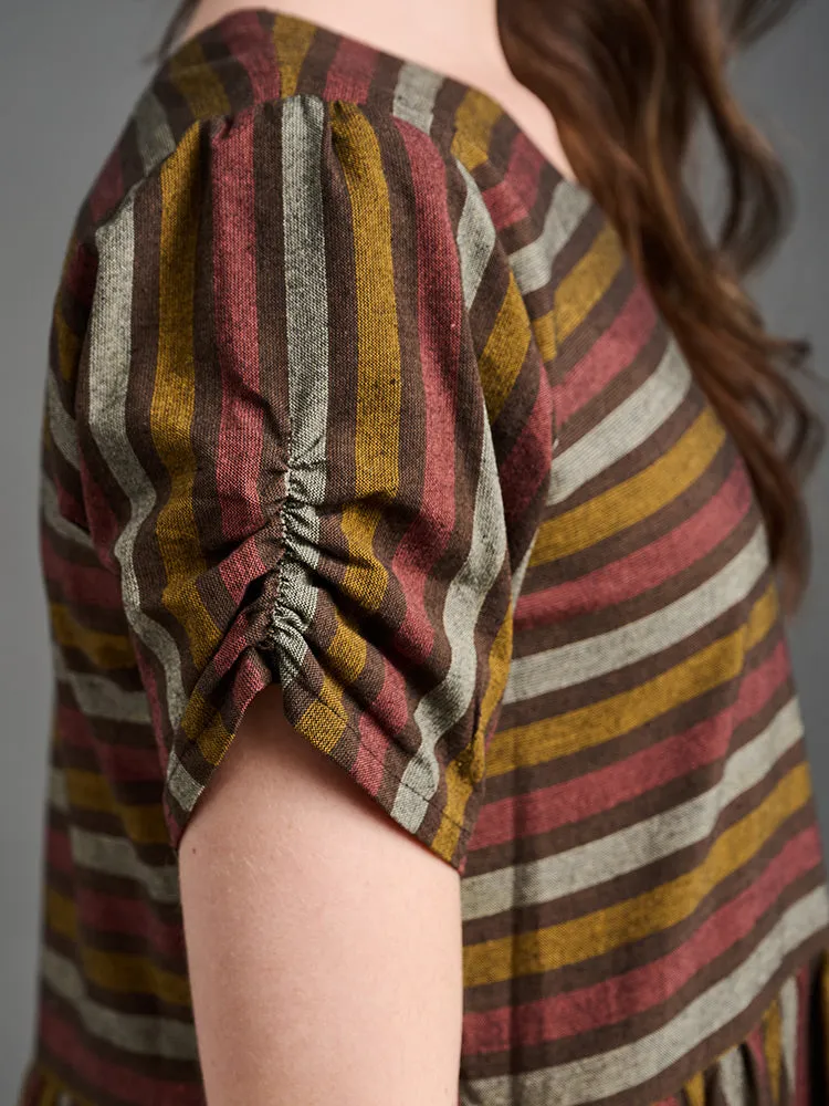 Kavita Dress - Chocolate Stripe sold by Mata Traders product image thumbnail 5