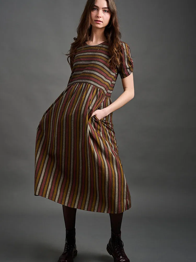 Kavita Dress - Chocolate Stripe sold by Mata Traders product image thumbnail 2