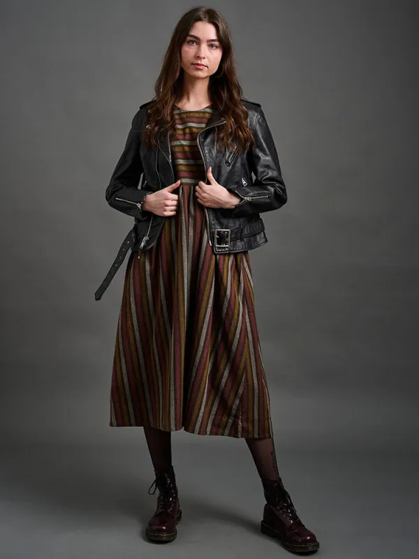 Kavita Dress - Chocolate Stripe sold by Mata Traders