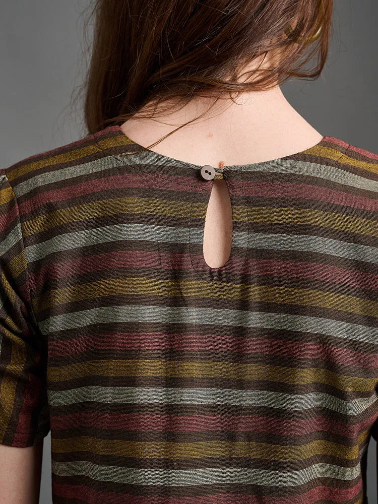 Kavita Dress - Chocolate Stripe sold by Mata Traders product image thumbnail 3