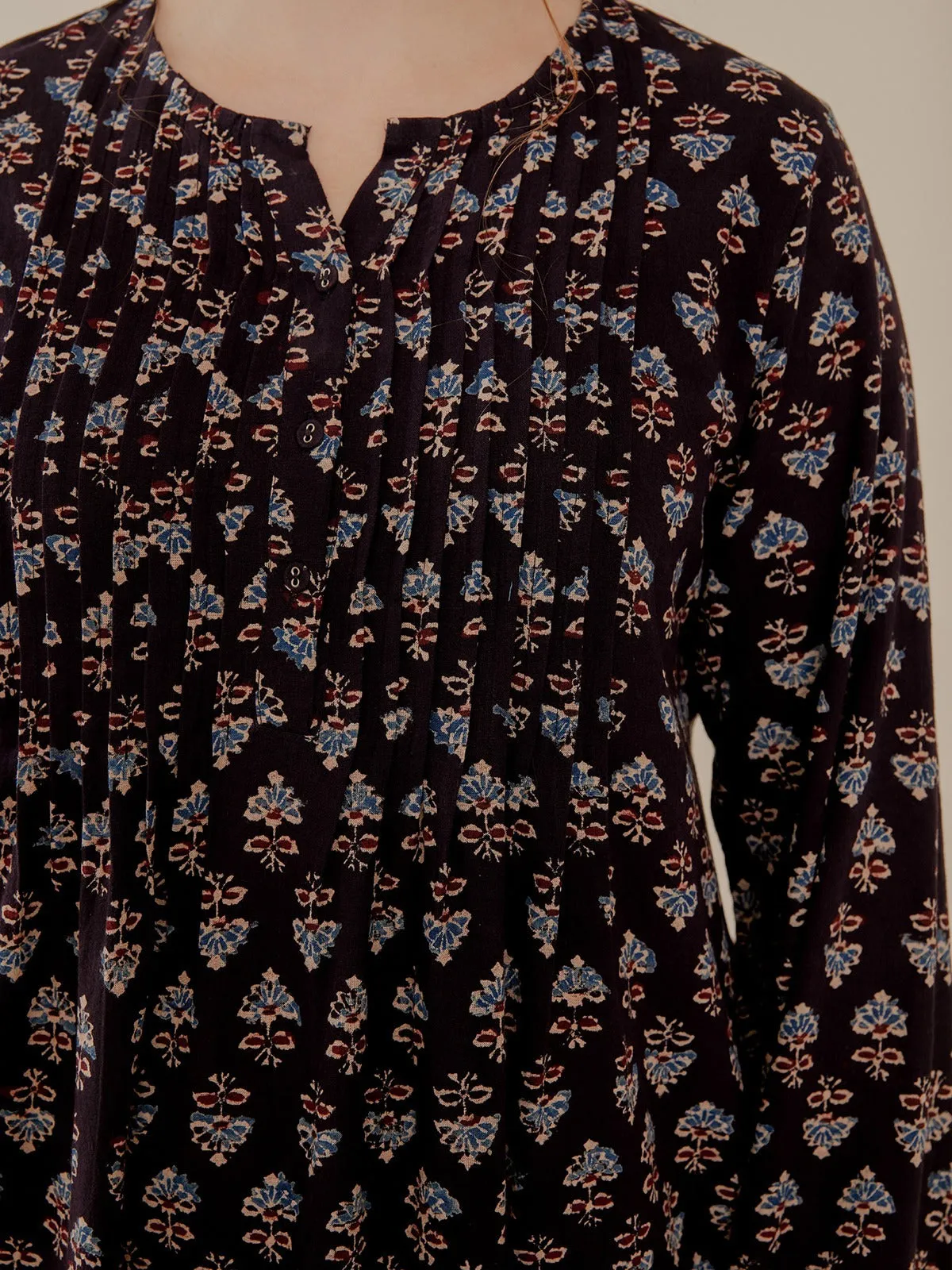 Victoria Tunic Dress - Black Mini Blossom sold by Mata Traders product image thumbnail 2