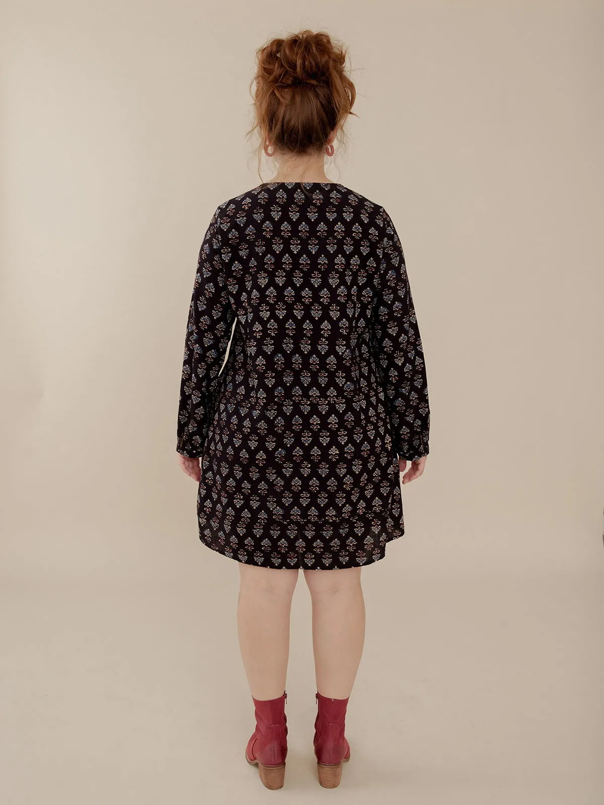 Victoria Tunic Dress - Black Mini Blossom sold by Mata Traders product image thumbnail 3