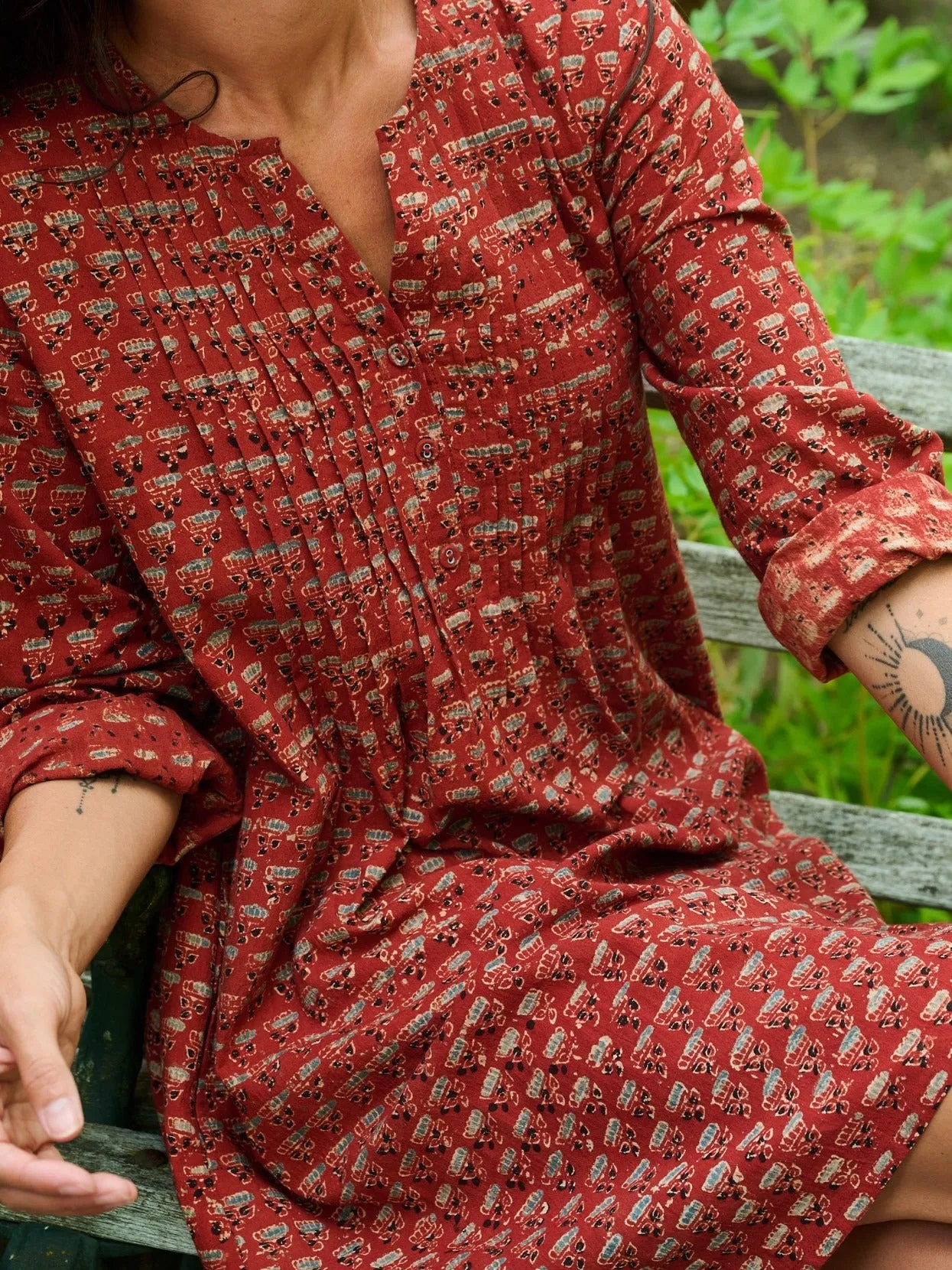 Victoria Tunic Dress - Currant Red sold by Mata Traders product image thumbnail 3
